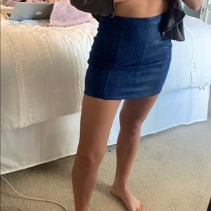 Blue snake skin skirt